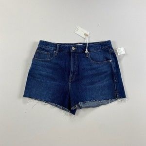 NWT Good American Cutoff High Waist Denim Shorts Size 14